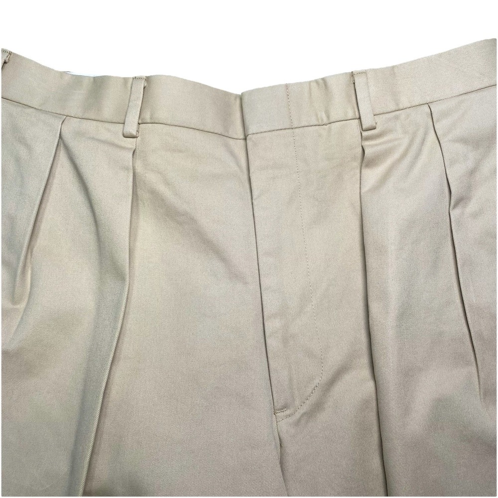 Ben Silver English Drills Trousers 37 (35x29) Cotton Twill Pleated Beige Yellow